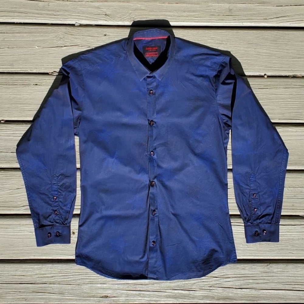 Jared Lang After Dark Indigo Star Pattern Tone On… - image 1